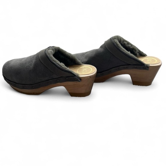 No. 6 Shearling Dakota Clogs Grey Suede Sz 36 us 6 - Picture 5 of 8